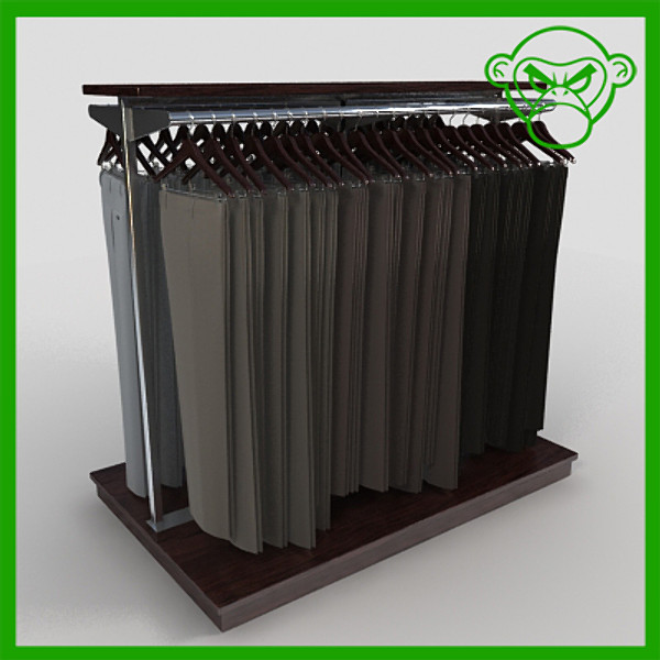 dress pant rack 3d model - dress pant rack by monkeyodoom